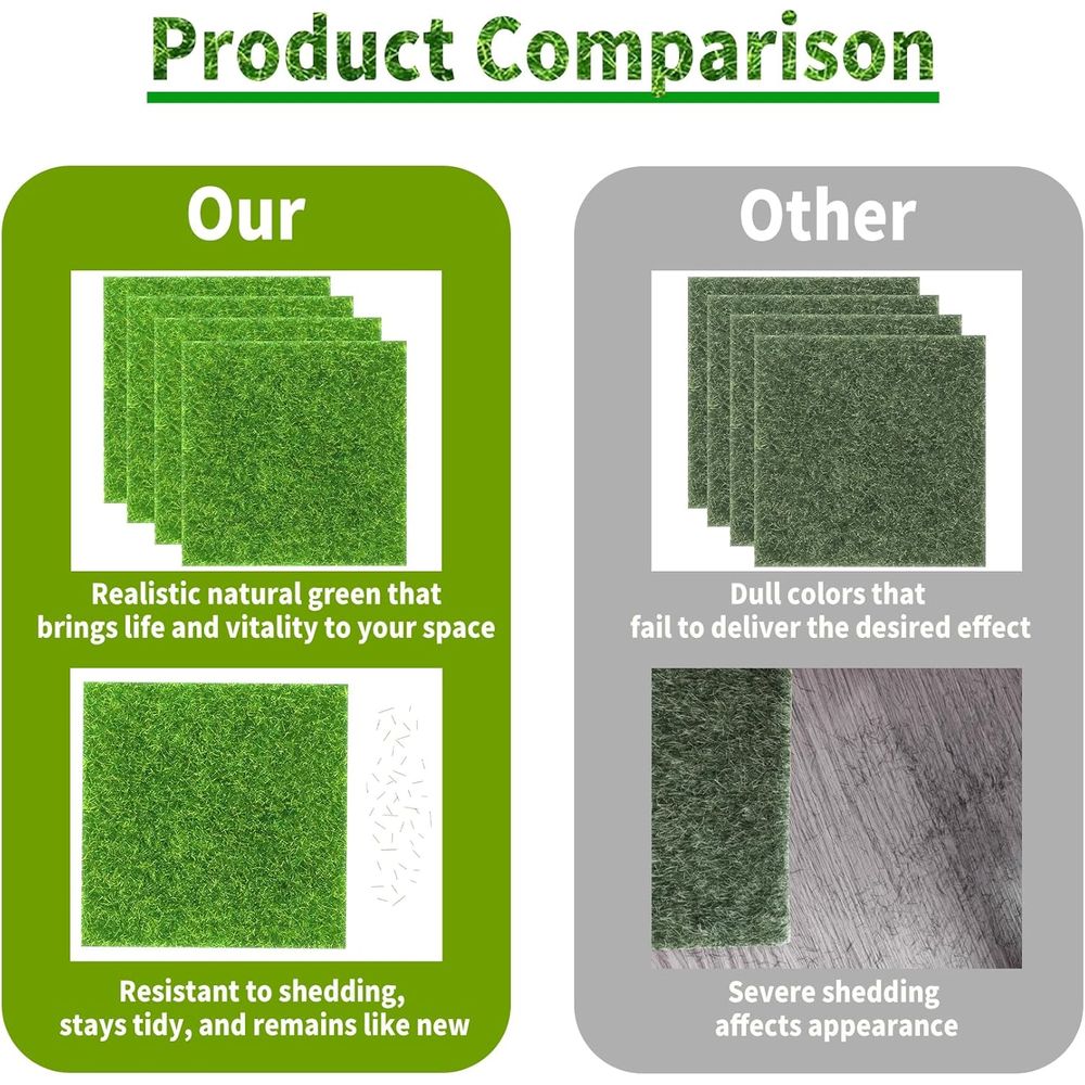 Artificial Grass Squares 6x6" - DIY Mini Garden Decor