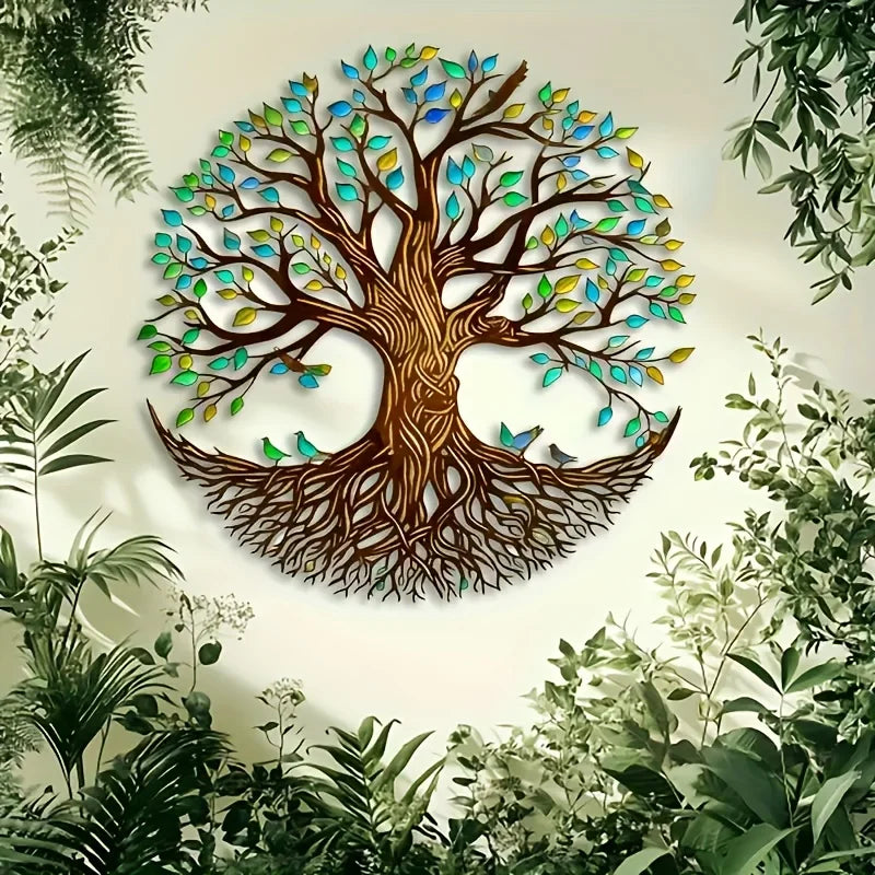 1pc Tree of Life Metal Wall Sculpture, Art Deco Style Iron Wall Hanging Decor for Home, Patio, Balcony - Ideal for Wedding
