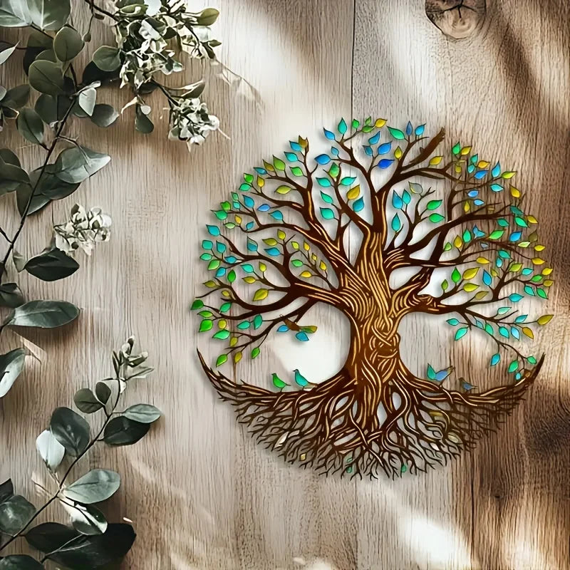 1pc Tree of Life Metal Wall Sculpture, Art Deco Style Iron Wall Hanging Decor for Home, Patio, Balcony - Ideal for Wedding