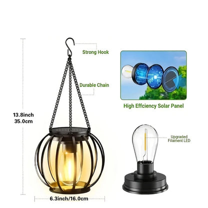 Outdoor Solar Lights Lantern: Decorative Waterproof Hanging