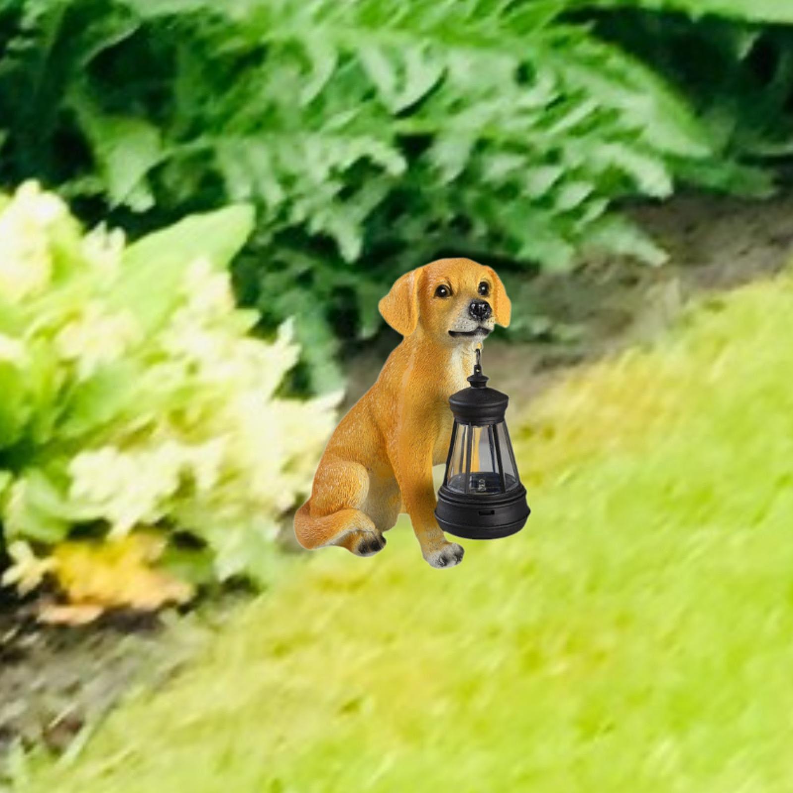 Garden Statue with Solar Lights - Modern Animal Figurine