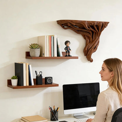 Tree Root Shaped Wall Rack Bohemian Style Wall Decoration Rustic Tree Root Corner Display Storage Shelves for Home Decor