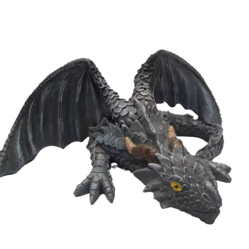 Resin Dragon Sculpture - Gothic Garden Guardian