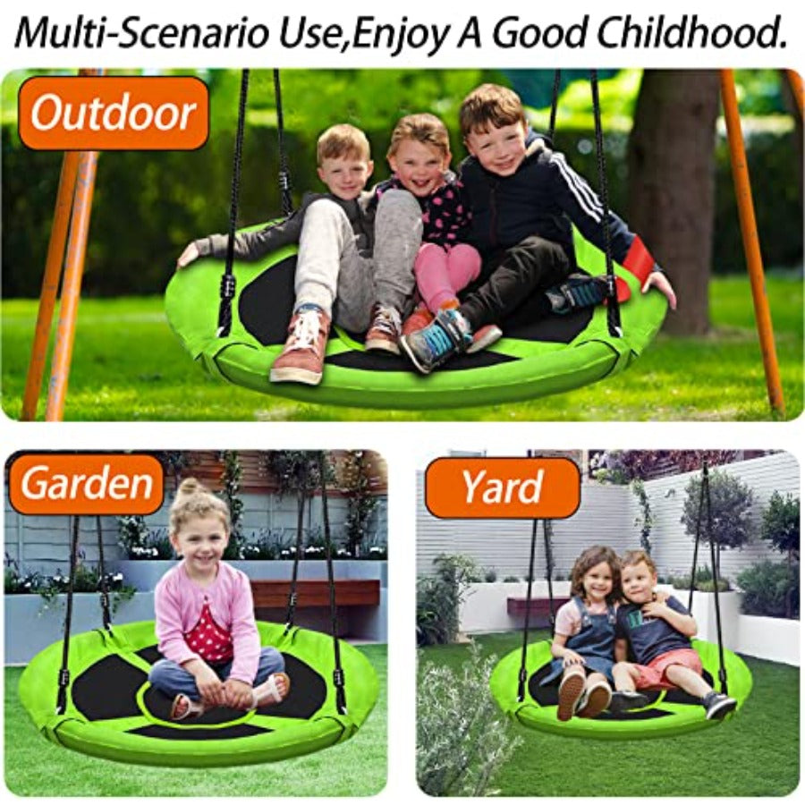 40" Saucer Tree Swing - 500Lb Capacity, Waterproof, Adjustable