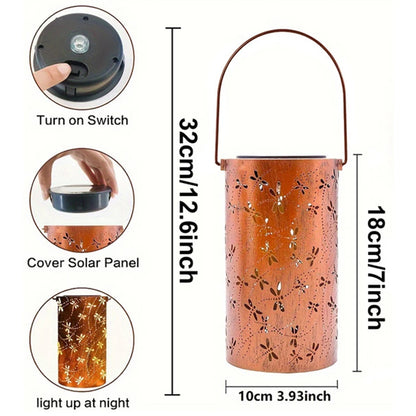 Solar Dragonfly Lantern Lights - Metal Outdoor Hanging Light