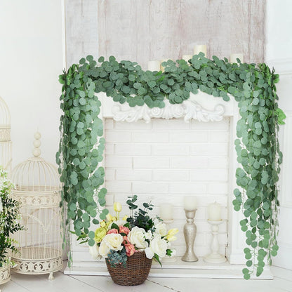 1/3pcs 200CM Wall Hanging Artificial Plant Green Eucalyptu Leaf Lvy Vine Home Wedding Outdoor Garden Party Decor Diy Photography Prop Hanging