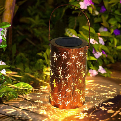 Solar Dragonfly Lantern Lights - Metal Outdoor Hanging Light