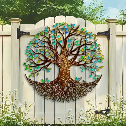 1pc Tree of Life Metal Wall Sculpture, Art Deco Style Iron Wall Hanging Decor for Home, Patio, Balcony - Ideal for Wedding