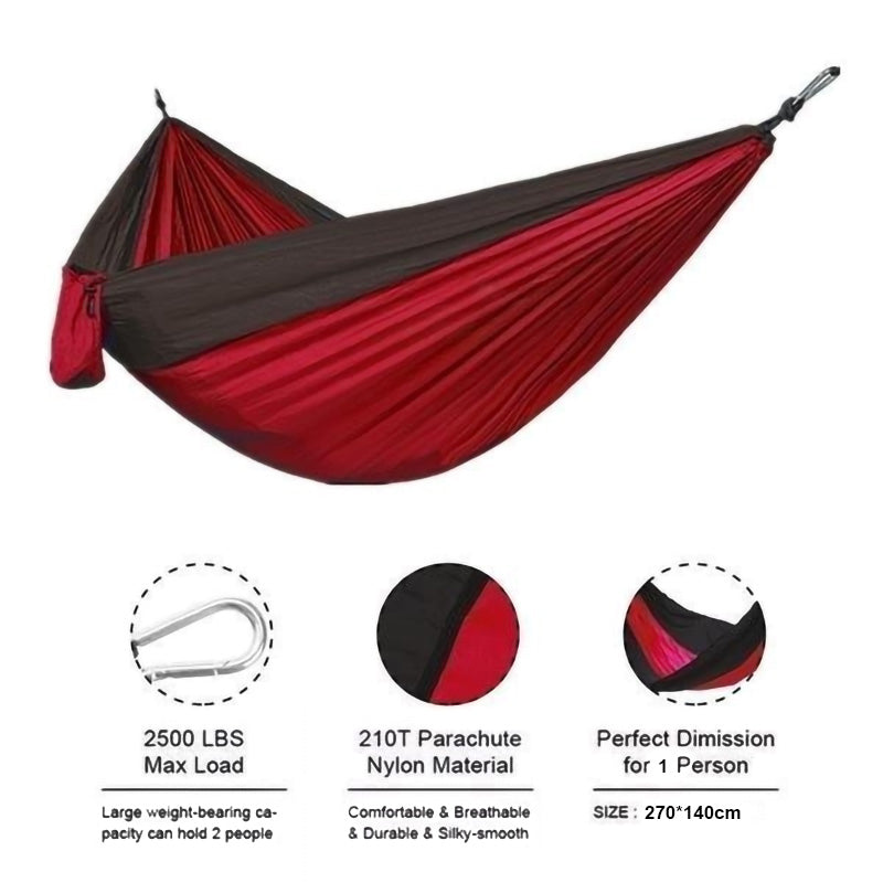 Camping Hammock: Portable Nylon Parachute Bed