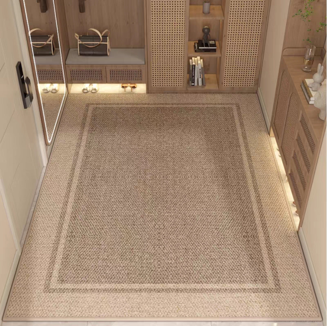 Outdoor Rug: Crystal Velvet Checkered Carpet - Soft, Slip-Resistant Decor