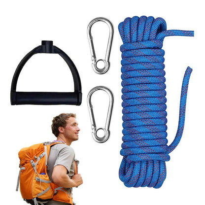 Outdoor Climbing Rope 8mm - High Strength with Carabiners